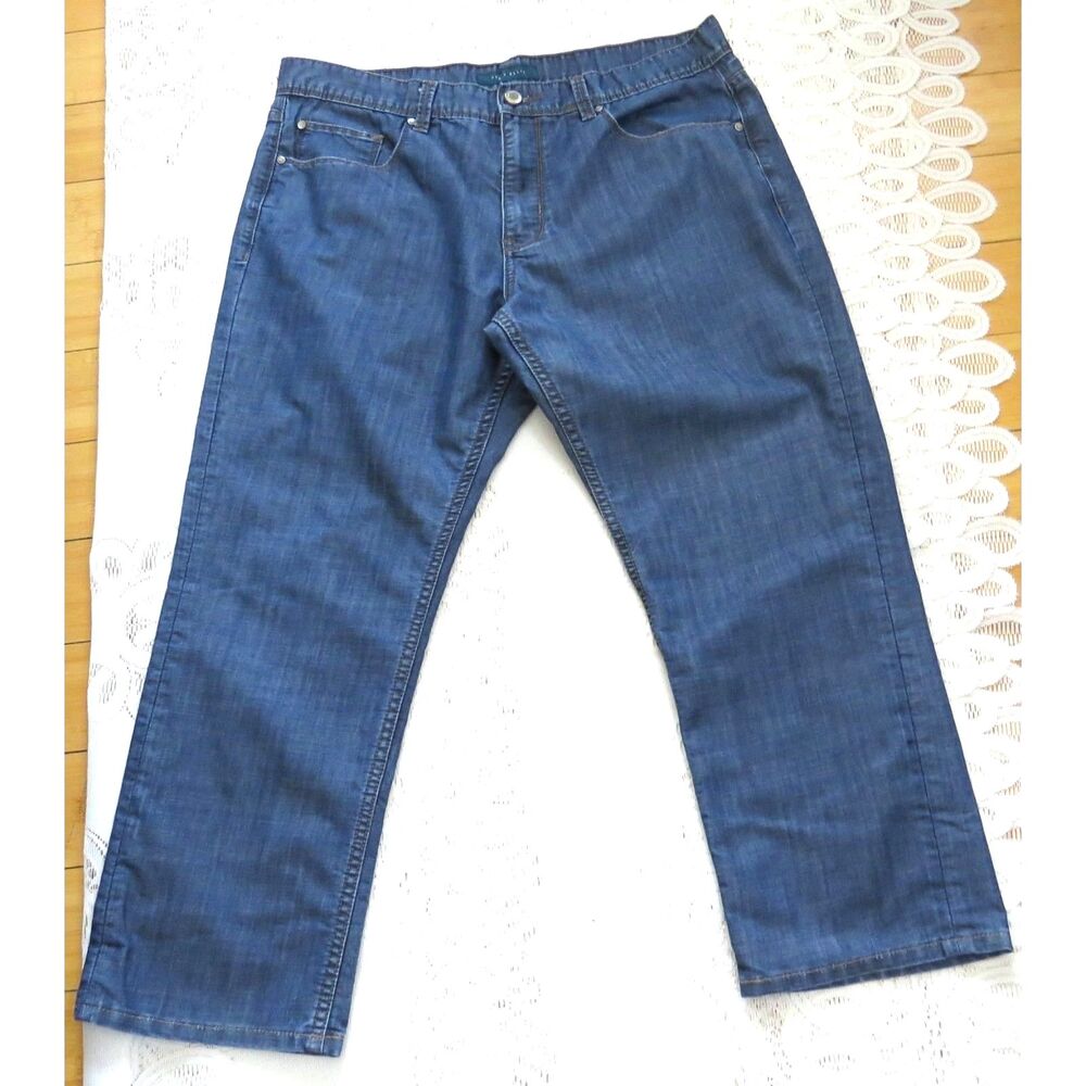 Perry Ellis Men's Slim Fit Denim Jeans  Straight Leg   Minimalist 36x30 EUC